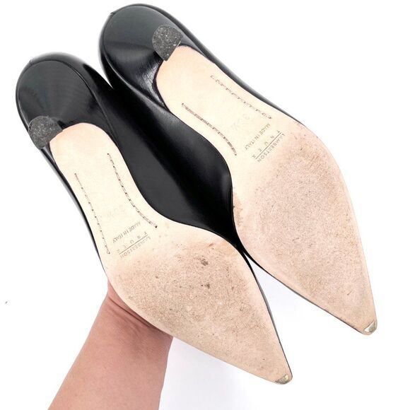 Lambertson Truex ALICE Black Kitten Heel Leather and Suede Pumps size 38 1/2 - Picture 10 of 12